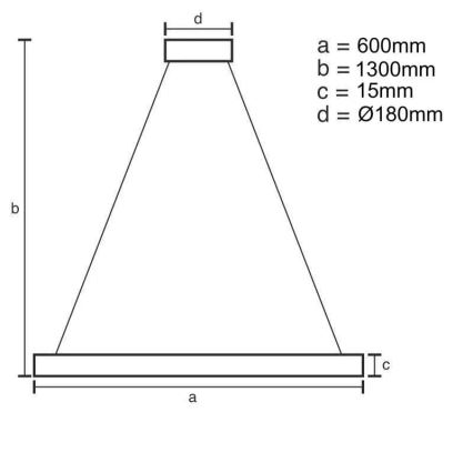 LED Żyrandol ściemnialny na lince LED/40W/230V 3000-6500K + pilot zdalnego sterowania