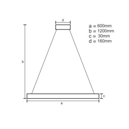 LED Żyrandol ściemnialny na lince LED/40W/230V 3000-6500K + zdalne sterowanie