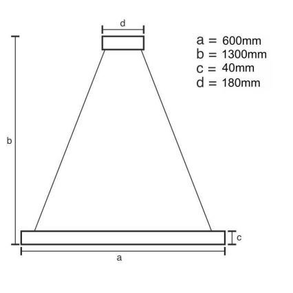 LED Żyrandol ściemnialny na lince LED/40W/230V 3000-6500K złoty + pilot zdalnego sterowania