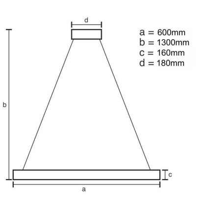 LED Żyrandol ściemnialny na lince LED/40W/230V 3000-6500K złoty + pilot zdalnego sterowania