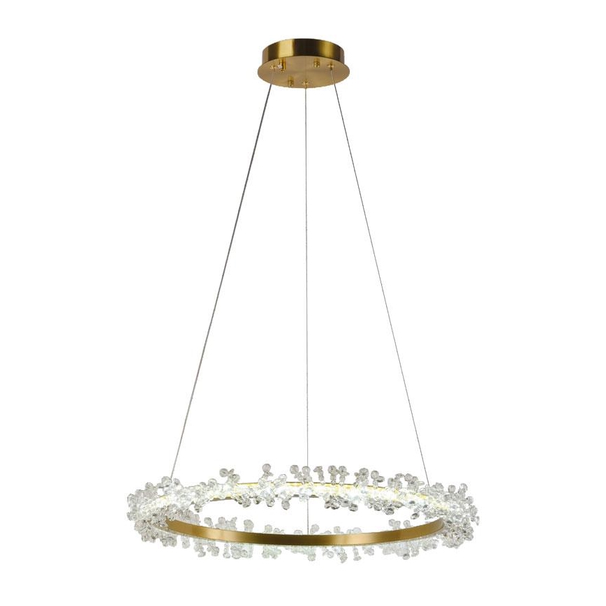 LED Ściemnialny żyandol kryształowy na lince LED/40W/230V 3000-6500K złoty + pilot zdalnego sterowania