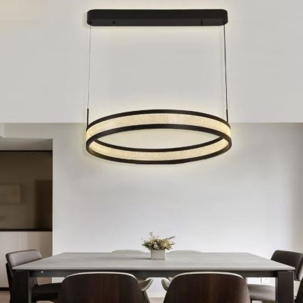 LED Żyrandol ściemnialny na lince LED/45W/230V 3000-6500K śr. 60 cm czarny + zdalne sterowanie