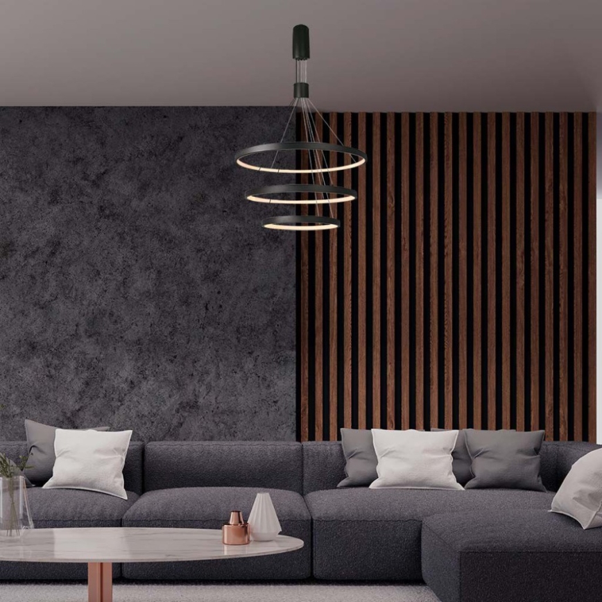 LED Żyrandol ściemnialny na lince LED/46W/230V 3000K czarny