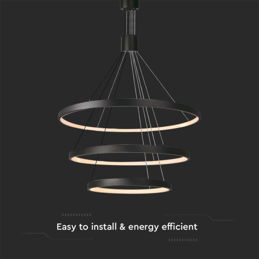 LED Żyrandol ściemnialny na lince LED/46W/230V 3000K czarny