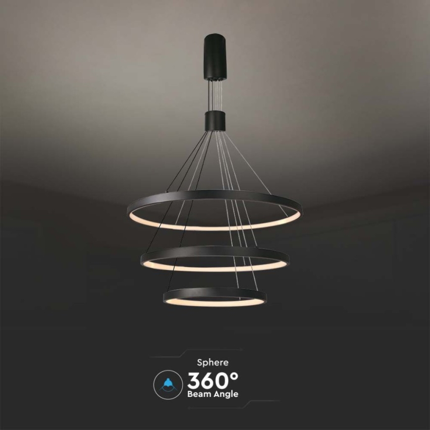LED Żyrandol ściemnialny na lince LED/46W/230V 3000K czarny