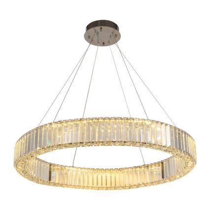 LED Ściemnialny kryształowy żyrandol na lince LED/50W/230V 3000-6500K chrom błyszczący + zdalne sterowanie