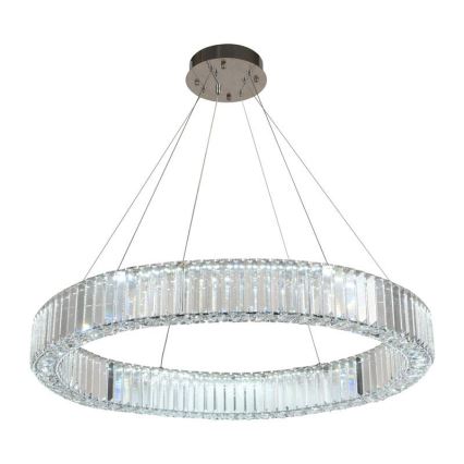 LED Ściemnialny kryształowy żyrandol na lince LED/50W/230V 3000-6500K chrom błyszczący + zdalne sterowanie