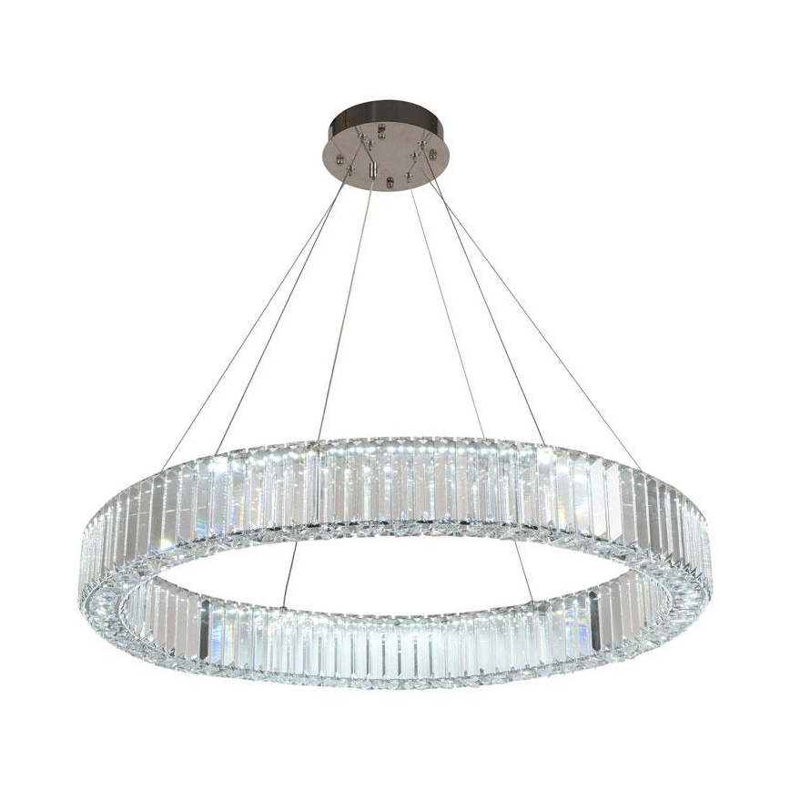LED Ściemnialny kryształowy żyrandol na lince LED/50W/230V 3000-6500K chrom błyszczący + zdalne sterowanie