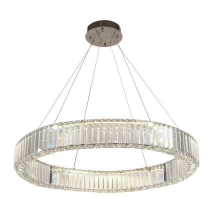 LED Ściemnialny kryształowy żyrandol na lince LED/50W/230V 3000-6500K chrom błyszczący + zdalne sterowanie
