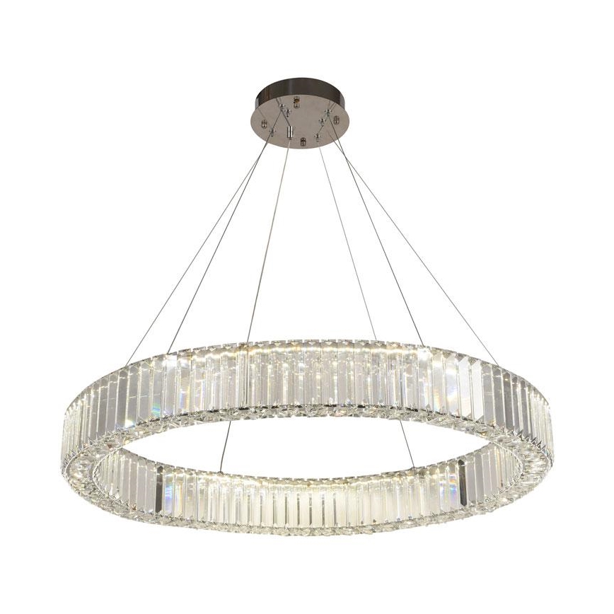 LED Ściemnialny kryształowy żyrandol na lince LED/50W/230V 3000-6500K chrom błyszczący + zdalne sterowanie