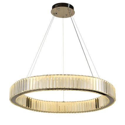 LED Ściemnialny kryształowy żyrandol na lince LED/50W/230V 3000-6500K chrom błyszczący + zdalne sterowanie