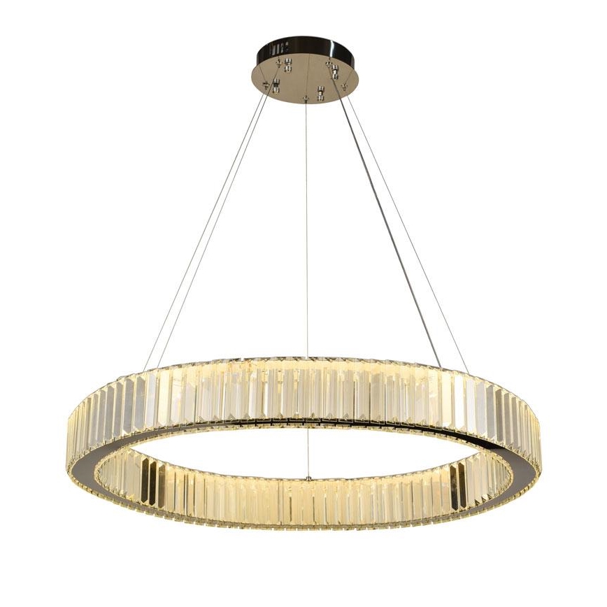 LED Ściemnialny kryształowy żyrandol na lince LED/50W/230V 3000-6500K chrom błyszczący + zdalne sterowanie