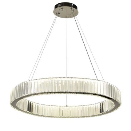 LED Ściemnialny kryształowy żyrandol na lince LED/50W/230V 3000-6500K chrom błyszczący + zdalne sterowanie
