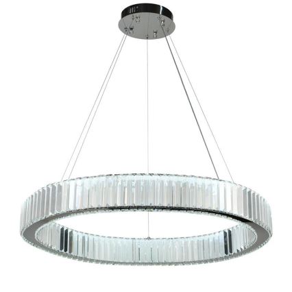 LED Ściemnialny kryształowy żyrandol na lince LED/50W/230V 3000-6500K chrom błyszczący + zdalne sterowanie