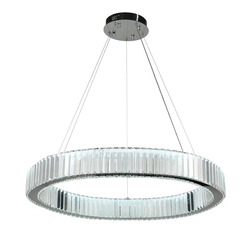 LED Ściemnialny kryształowy żyrandol na lince LED/50W/230V 3000-6500K chrom błyszczący + zdalne sterowanie