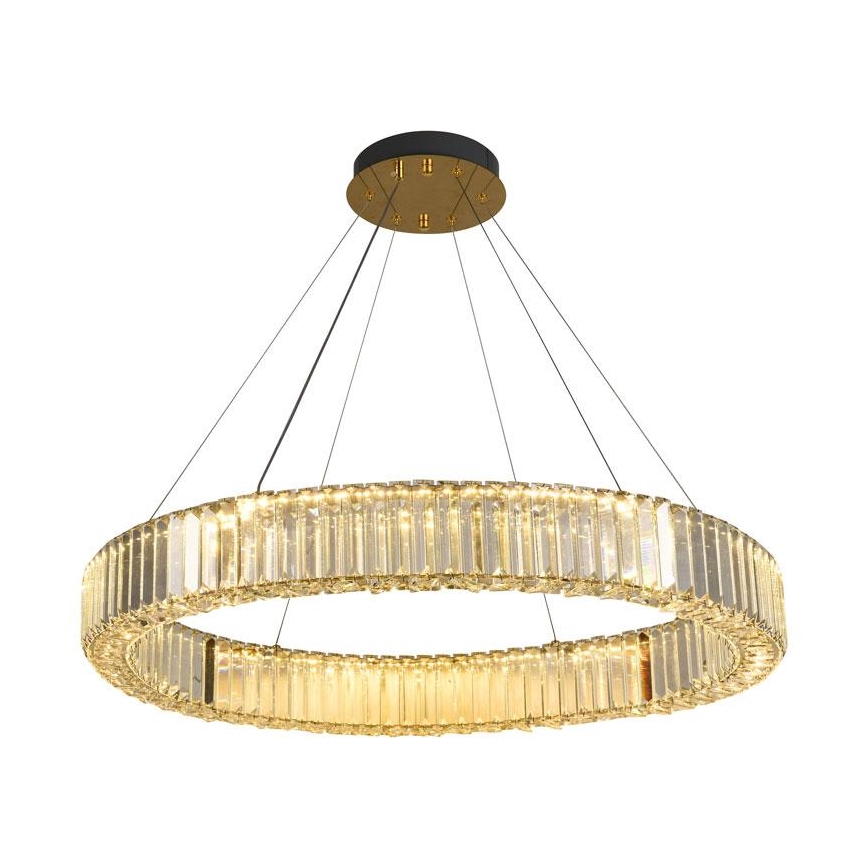 LED Ściemnialna żyrandol kryształowy na lince LED/50W/230V 3000-6500K chrom/złoty + pilot zdalnego sterowania