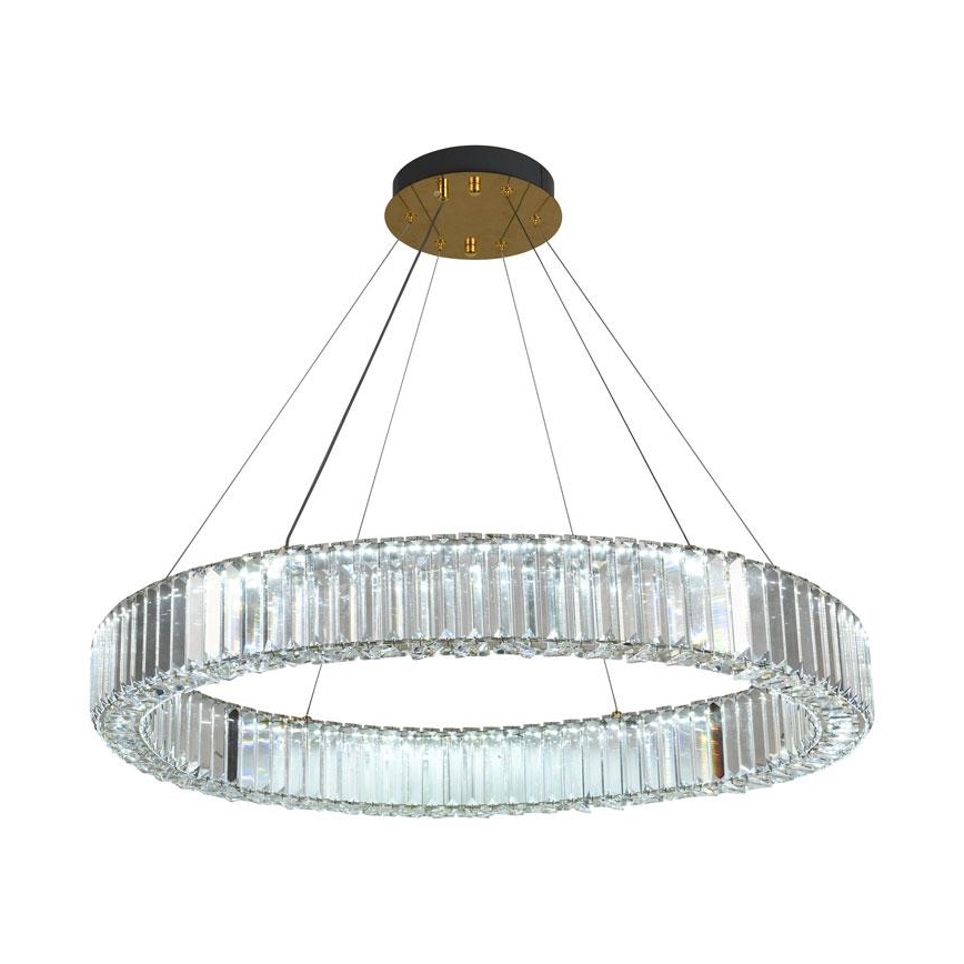 LED Ściemnialna żyrandol kryształowy na lince LED/50W/230V 3000-6500K chrom/złoty + pilot zdalnego sterowania