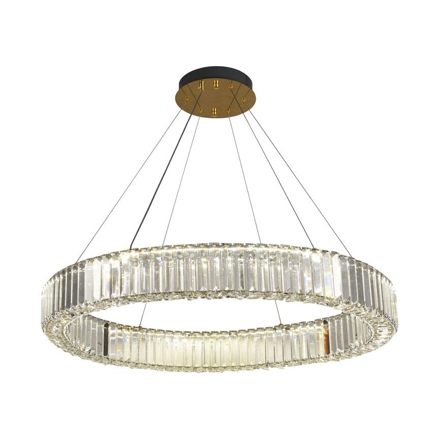 LED Ściemnialna żyrandol kryształowy na lince LED/50W/230V 3000-6500K chrom/złoty + pilot zdalnego sterowania