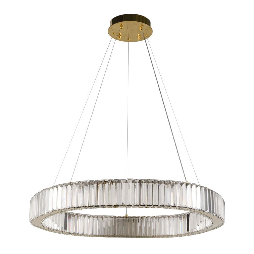 LED Ściemnialny żyrandol kryształowy na lince LED/50W/230V 3000-6500K chrom/złoty + pilot zdalnego sterowania