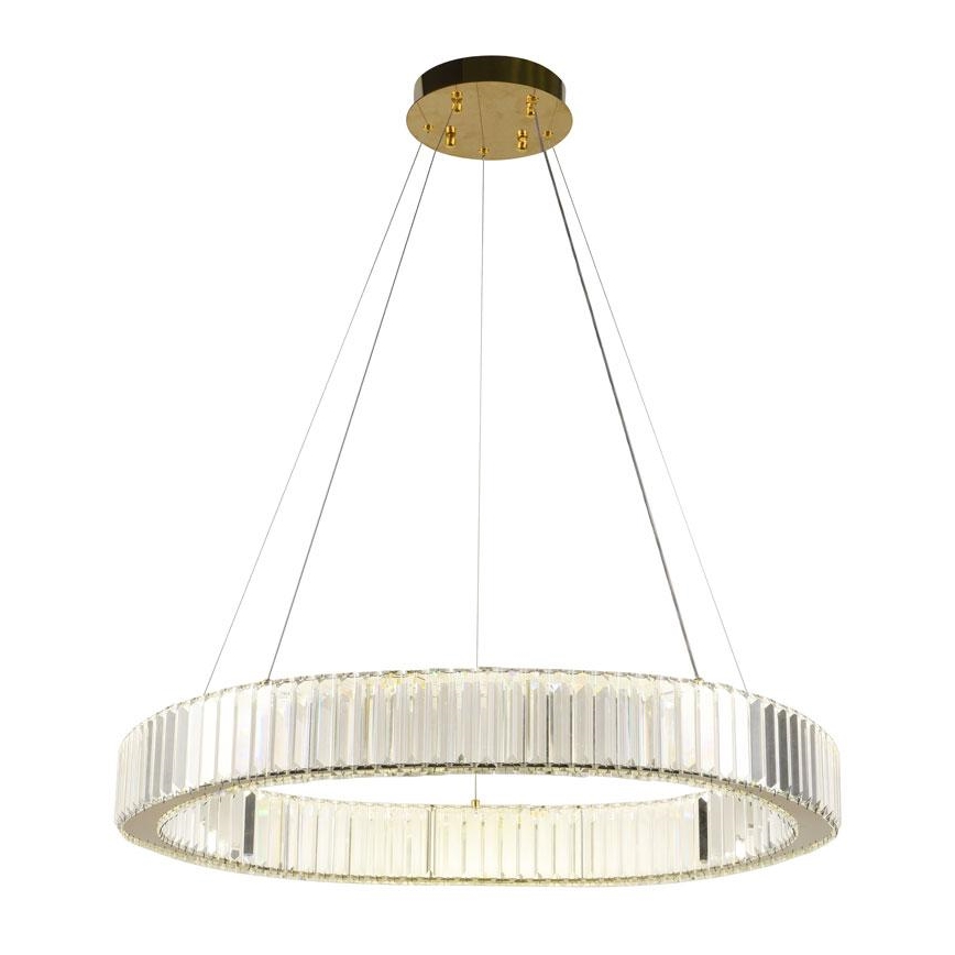 LED Ściemnialny żyrandol kryształowy na lince LED/50W/230V 3000-6500K chrom/złoty + pilot zdalnego sterowania