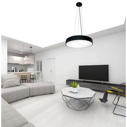 LED Żyrandol ściemnialny na lince LED/50W/230V 3000-6500K czarny + pilot zdalnego sterowania