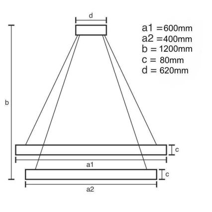 LED Żyrandol ściemnialny na lince LED/50W/230V 3000-6500K + pilot zdalnego sterowania