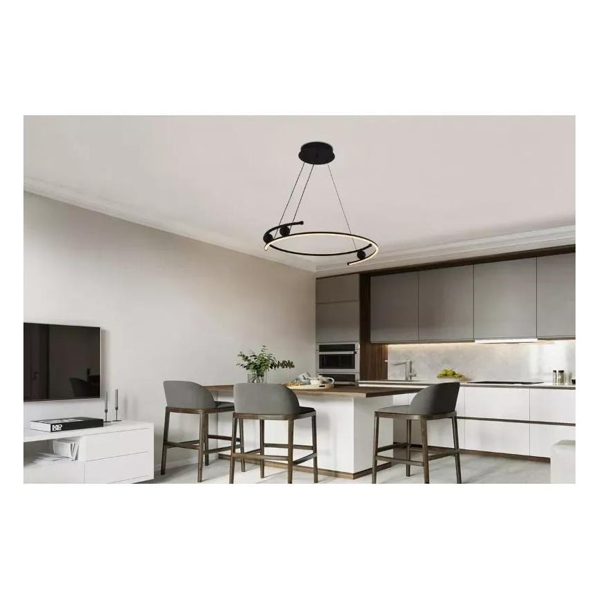 LED Żyrandol ściemnialny na lince LED/50W/230V 3000-6500K śr. 60 cm + zdalne sterowanie
