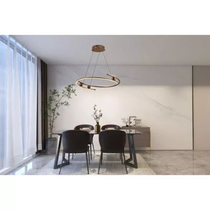 LED Żyrandol ściemnialny na lince LED/50W/230V 3000-6500K śr. 60 cm + zdalne sterowanie
