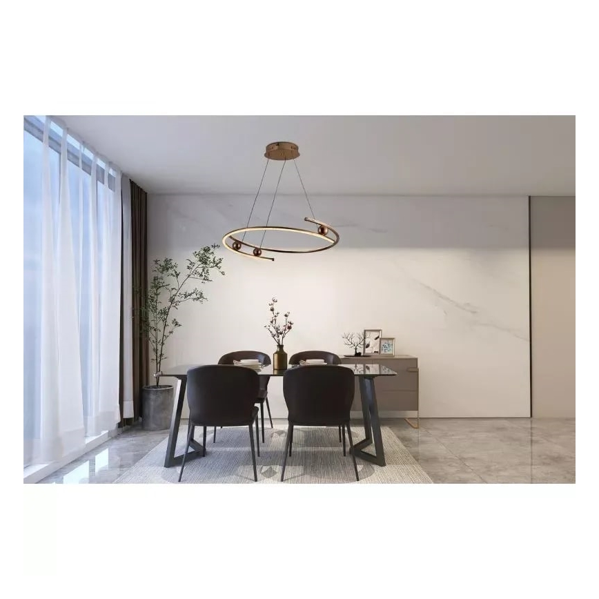 LED Żyrandol ściemnialny na lince LED/50W/230V 3000-6500K śr. 60 cm + zdalne sterowanie