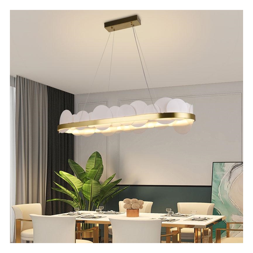 LED Żyrandol ściemnialny na lince LED/50W/230V 3000-6500K złoty + pilot zdalnego sterowania