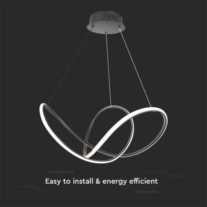 LED Żyrandol ściemnialny na lince LED/50W/230V 3000K czarny