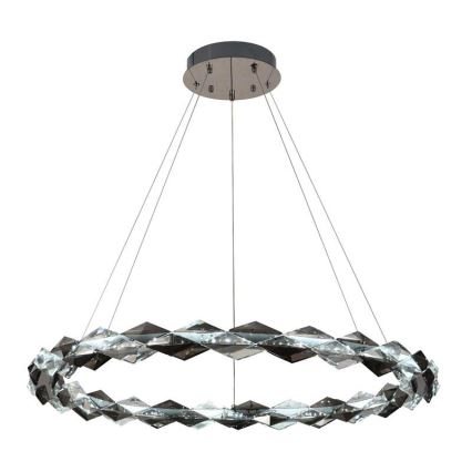 LED Ściemnialny kryształowy żyrandol na lince LED/55W/230V 3000-6500K chrom błyszczący + zdalne sterowanie