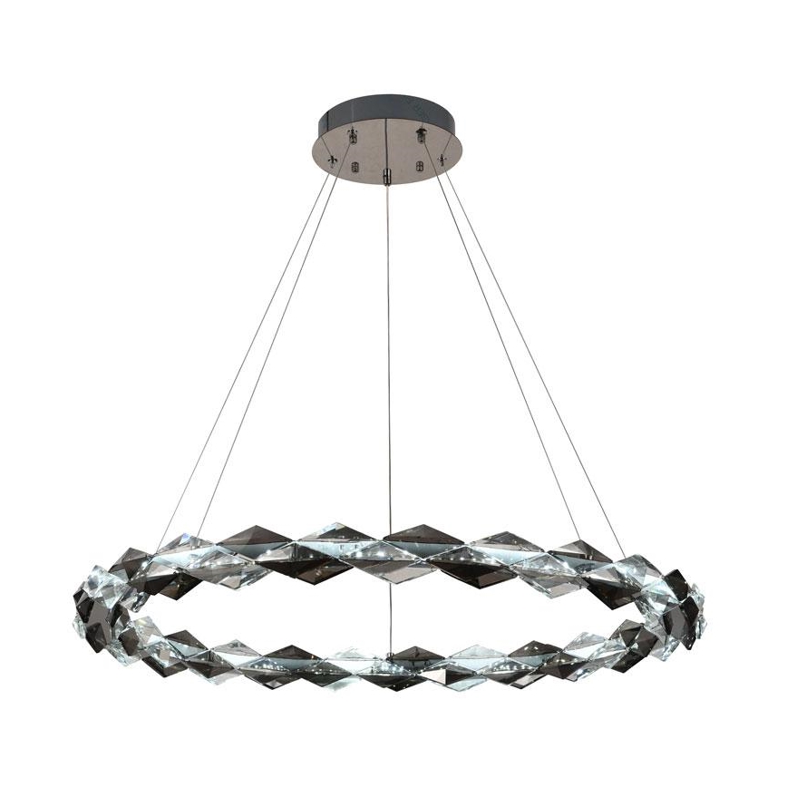 LED Ściemnialny kryształowy żyrandol na lince LED/55W/230V 3000-6500K chrom błyszczący + zdalne sterowanie