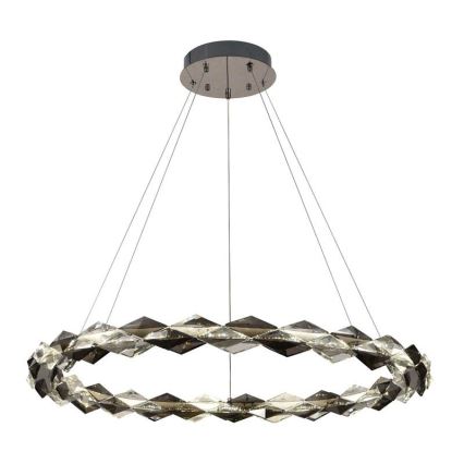 LED Ściemnialny kryształowy żyrandol na lince LED/55W/230V 3000-6500K chrom błyszczący + zdalne sterowanie