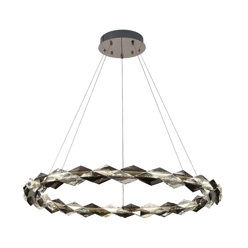 LED Ściemnialny kryształowy żyrandol na lince LED/55W/230V 3000-6500K chrom błyszczący + zdalne sterowanie