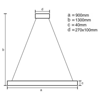 LED Żyrandol ściemnialny na lince LED/55W/230V 3000-6500K + pilot zdalnego sterowania