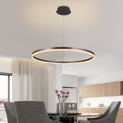 LED Żyrandol ściemnialny na lince LED/55W/230V 3000-6500K śr. 80 cm + zdalne sterowanie