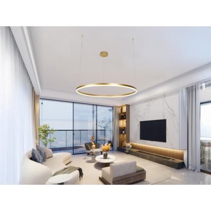 LED Żyrandol ściemnialny na lince LED/55W/230V 3000-6500K + zdalne sterowanie