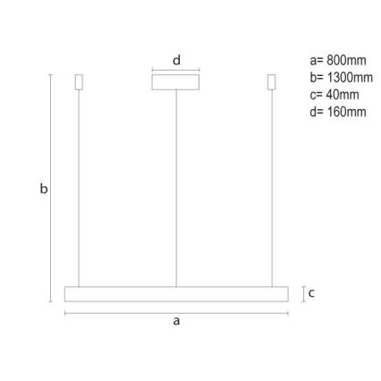 LED Żyrandol ściemnialny na lince LED/55W/230V 3000-6500K + zdalne sterowanie