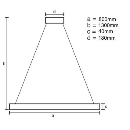 LED Żyrandol ściemnialny na lince LED/55W/230V 3000-6500K złoty + pilot zdalnego sterowania