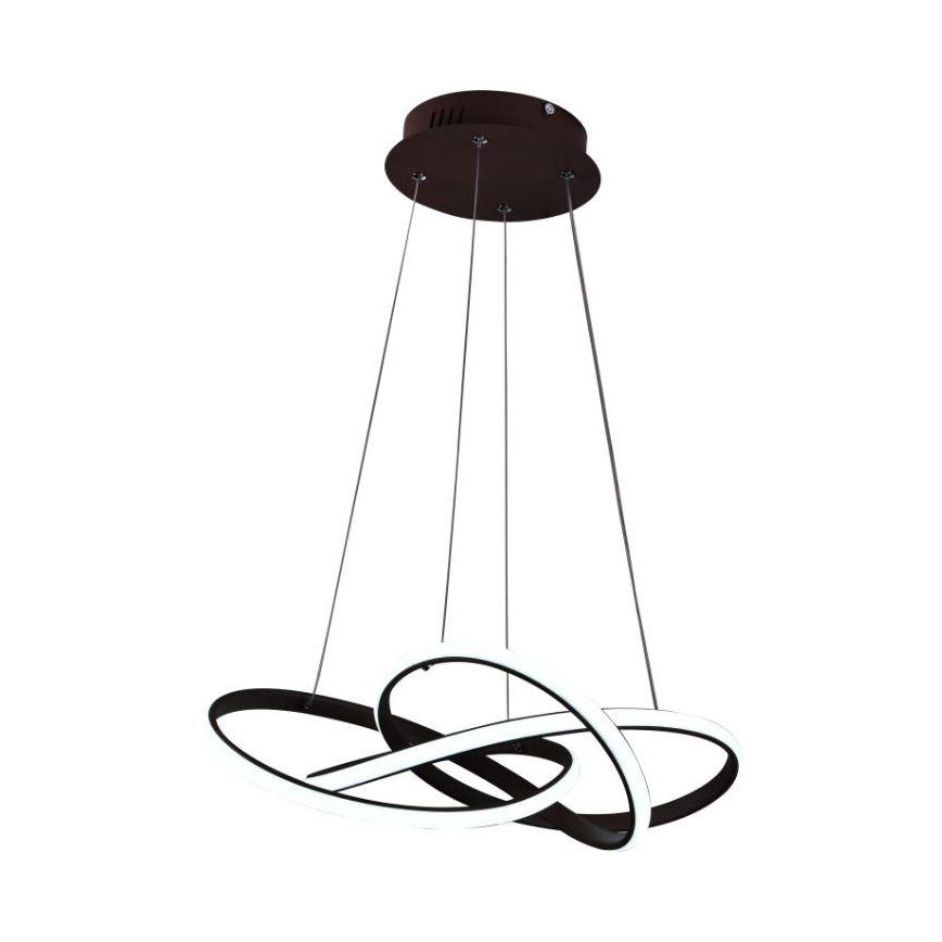LED Żyrandol ściemnialny na lince LED/65W/230V 3000-6500K brązowy + pilot zdalnego sterowania