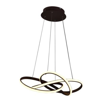 LED Żyrandol ściemnialny na lince LED/65W/230V 3000-6500K śr. 48 cm brązowy + zdalne sterowanie