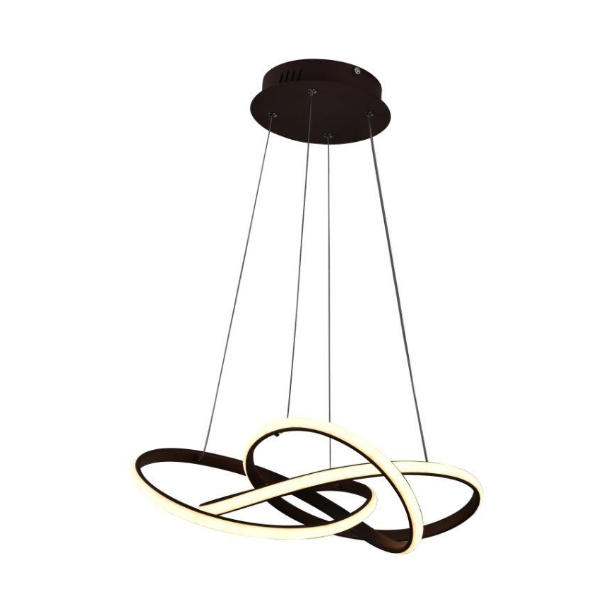 LED Żyrandol ściemnialny na lince LED/65W/230V 3000-6500K śr. 48 cm brązowy + zdalne sterowanie