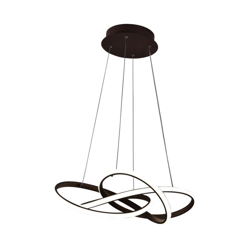 LED Żyrandol ściemnialny na lince LED/65W/230V 3000-6500K śr. 48 cm brązowy + zdalne sterowanie