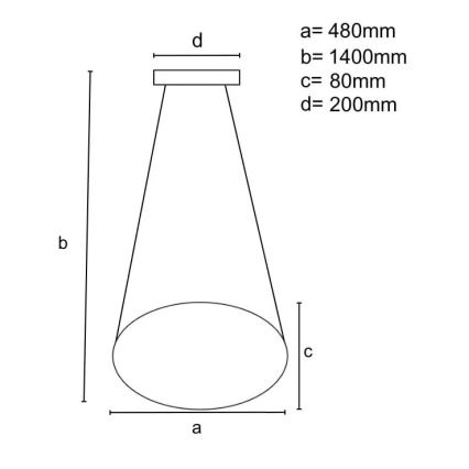 LED Żyrandol ściemnialny na lince LED/65W/230V 3000-6500K śr. 48 cm brązowy + zdalne sterowanie