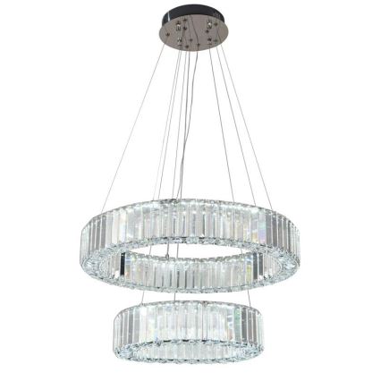 LED Ściemnialny kryształowy żyrandol na lince LED/65W/230V 3000-6500K chrom błyszczący + zdalne sterowanie
