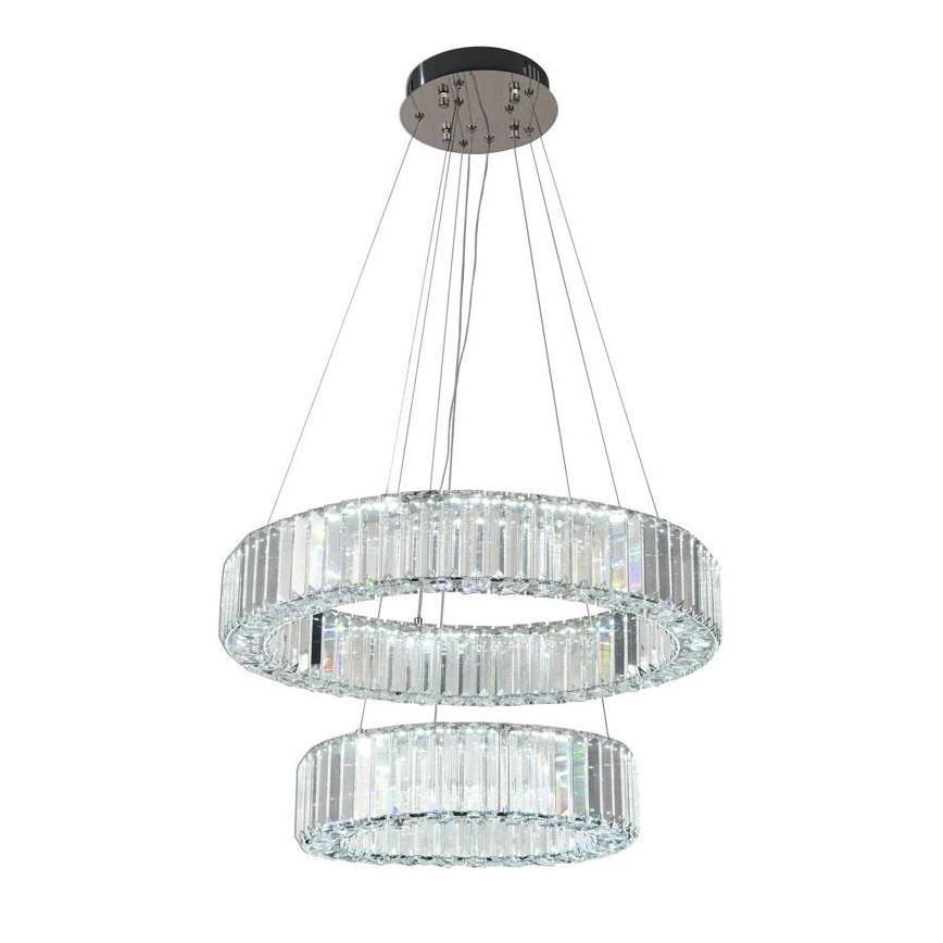 LED Ściemnialny kryształowy żyrandol na lince LED/65W/230V 3000-6500K chrom błyszczący + zdalne sterowanie