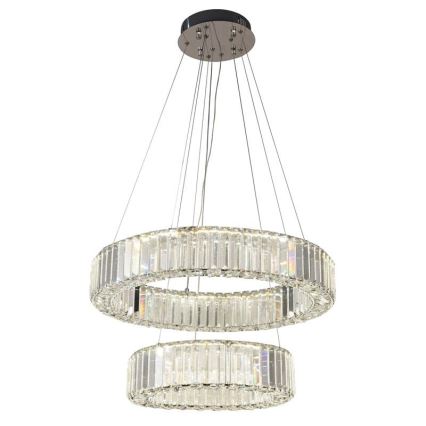 LED Ściemnialny kryształowy żyrandol na lince LED/65W/230V 3000-6500K chrom błyszczący + zdalne sterowanie