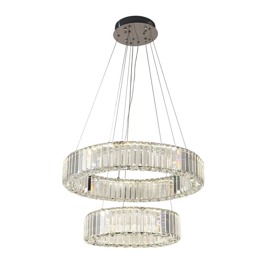 LED Ściemnialny kryształowy żyrandol na lince LED/65W/230V 3000-6500K chrom błyszczący + zdalne sterowanie