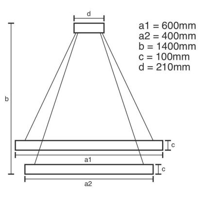 LED Ściemnialny kryształowy żyrandol na lince LED/65W/230V 3000-6500K chrom błyszczący + zdalne sterowanie